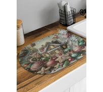 Коврик для сушки посуды JoyArty Праздничный дом овальный 58x38 см sbm_sd3881_58x38