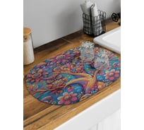 Коврик для сушки посуды JoyArty Цветные совы овальный 58x38 см sbm_sd3561_58x38