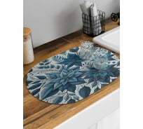 Коврик для сушки посуды JoyArty Синяя листва овальный 58x38 см sbm_sd3915_58x38