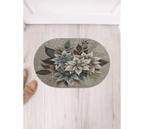 Коврик в прихожую JoyArty овальный Букет в снежинках 58x38 см sbm_sd3918_58x38