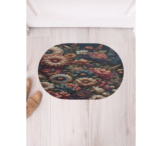 Коврик в прихожую JoyArty овальный Осенние цветы 58x38 см sbm_sd3420_58x38