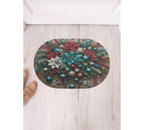 Коврик в прихожую JoyArty овальный Композиция к празднику 58x38 см sbm_sd3913_58x38