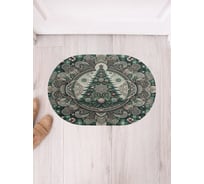 Коврик в прихожую JoyArty овальный Нарядная елочка 58x38 см sbm_sd3910_58x38