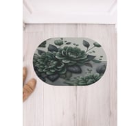 Коврик в прихожую JoyArty овальный Зеленые цветы 58x38 см sbm_sd3540_58x38
