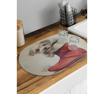 Коврик для сушки посуды JoyArty Щенок в валенке овальный 58x38 см sbm_sd3998_58x38
