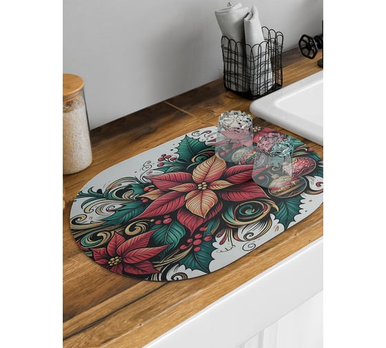 Коврик для сушки посуды JoyArty Шары в цветах овальный 58x38 см sbm_sd3911_58x38