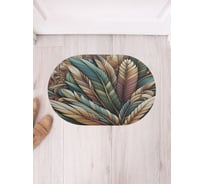 Коврик в прихожую JoyArty овальный Перья птиц 58x38 см sbm_sd3458_58x38