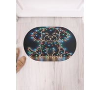 Коврик в прихожую JoyArty овальный Песик в огоньках 58x38 см sbm_sd3888_58x38