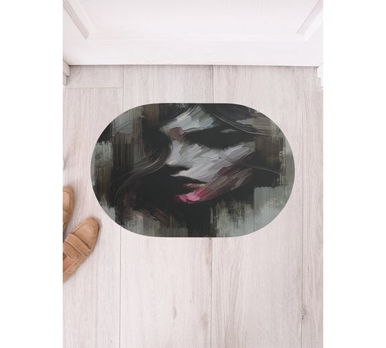 Коврик в прихожую JoyArty овальный Рисунок девушки 58x38 см sbm_sd3573_58x38