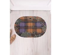 Коврик в прихожую JoyArty овальный Ужасающая клетка 58x38 см sbm_sd3934_58x38