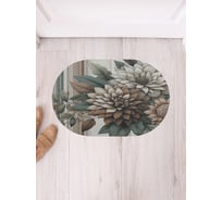 Коврик в прихожую JoyArty овальный Цветы полоски 58x38 см sbm_sd3511_58x38