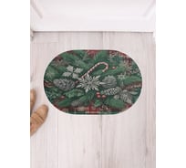 Коврик в прихожую JoyArty овальный Снежинки в иголках 58x38 см sbm_sd3904_58x38