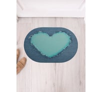 Коврик придверный грязезащитный в прихожую JoyArty с принтом Джинсовое сердце овальный 58x38 см sbm_50479_58x38