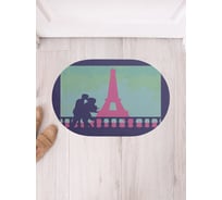 Коврик придверный грязезащитный в прихожую JoyArty с принтом Поцелуй в Париже овальный 58x38 см sbm_378638_58x38