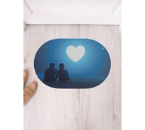 Коврик придверный грязезащитный в прихожую JoyArty с принтом Луна в форме сердца овальный 58x38 см sbm_53938_58x38