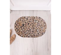 Коврик придверный грязезащитный в прихожую JoyArty с принтом Свежие полена овальный 58x38 см sbm_20361_58x38