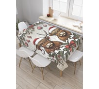 Прямоугольная тканевая скатерть на стол с рисунком JoyArty Новогодние быки 120х145 см, серия Новый год и Рождество tc_sd3959_120x145