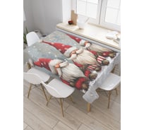 Прямоугольная тканевая скатерть на стол с рисунком JoyArty Снежные гномы 120х145 см, серия Новый год и Рождество tc_sd3992_120x145