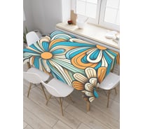 Прямоугольная тканевая скатерть на стол с рисунком JoyArty Бутон ромашки 120х145 см tc_sd3552_120x145