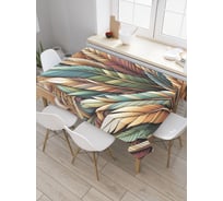 Прямоугольная тканевая скатерть на стол с рисунком JoyArty Перья птиц 145х180 см tc_sd3458_180x145
