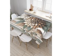 Прямоугольная тканевая скатерть на стол с рисунком JoyArty Цветы полоски 145х180 см tc_sd3511_180x145