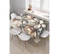 Прямоугольная тканевая скатерть на стол с рисунком JoyArty Золотая магнолия 145х180 см tc_sd3485_180x145