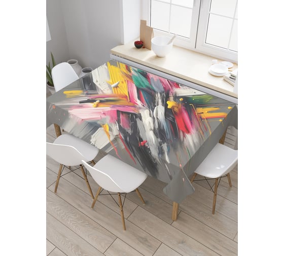 Прямоугольная тканевая скатерть на стол с рисунком JoyArty Искусство 145х180 см tc_sd3522_180x145 1