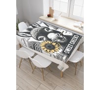 Прямоугольная тканевая скатерть на стол с рисунком JoyArty Фото ослика 145х180 см tc_sd3583_180x145