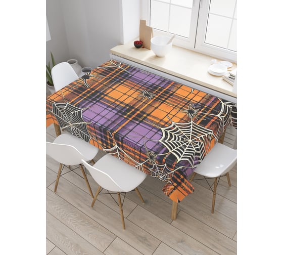 Прямоугольная тканевая скатерть на стол с рисунком JoyArty Ужасающая клетка 145х180 см, серия Хэллоуин tc_sd3934_180x145 1