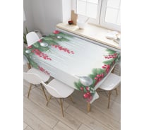 Прямоугольная тканевая скатерть на стол с рисунком JoyArty Сосульки в ели 145х180 см, серия Новый год и Рождество tc_sd3953_180x145
