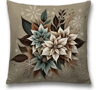 Декоративная наволочка на молнии JoyArty Букет в снежинках 45x45 см, серия Новый год и Рождество sl_sd3918