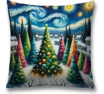 Декоративная наволочка на молнии JoyArty Нарядные елки 45x45 см, серия Новый год и Рождество sl_sd3892