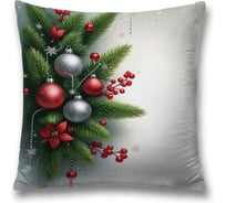Декоративная наволочка на молнии JoyArty Игрушки в иголках 45x45 см, серия Новый год и Рождество sl_sd3929