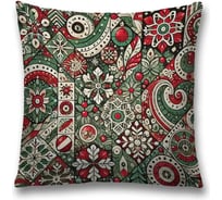 Декоративная наволочка на молнии JoyArty Орнамент на плитке 45x45 см, серия Новый год и Рождество sl_sd3972