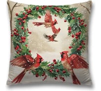Декоративная наволочка на молнии JoyArty Рождественский венок 45x45 см, серия Новый год и Рождество sl_sd3981