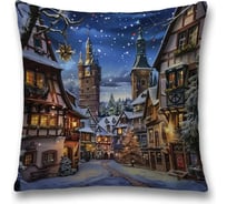 Декоративная наволочка на молнии JoyArty Снежная ночь 45x45 см, серия Новый год и Рождество sl_sd3983