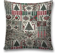 Декоративная наволочка на молнии JoyArty Елочная мозайка 45x45 см, серия Новый год и Рождество sl_sd3941