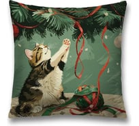 Декоративная наволочка на молнии JoyArty Игра с ленточкой 45x45 см, серия Новый год и Рождество sl_sd3979