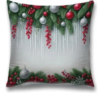 Декоративная наволочка на молнии JoyArty Сосульки в ели 45x45 см, серия Новый год и Рождество sl_sd3953