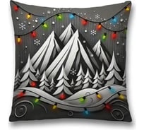 Декоративная наволочка на молнии JoyArty Горы в огоньках 45x45 см, серия Новый год и Рождество sl_sd3964