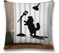Декоративная наволочка на молнии JoyArty Кот поет 45x45 см sl_sd3548