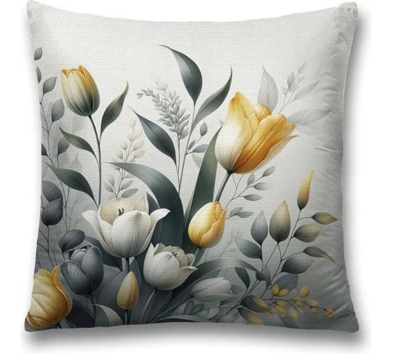 Декоративная наволочка на молнии JoyArty Тюльпаны 45x45 см sl_sd3523 1