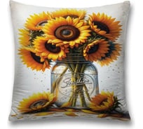 Декоративная наволочка на молнии JoyArty Букет подсолнухов 45x45 см sl_sd3447