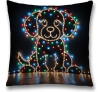 Декоративная наволочка на молнии JoyArty Песик в огоньках 45x45 см, серия Новый год и Рождество sl_sd3888