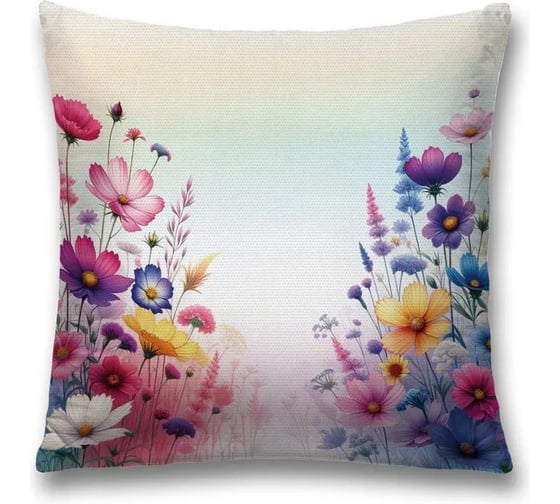Декоративная наволочка на молнии JoyArty Луговые цветы 45x45 см sl_sd3461 1