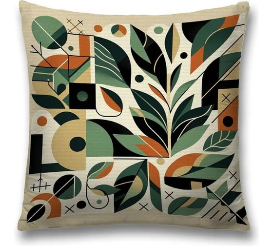Декоративная наволочка на молнии JoyArty Геометрия листьев 45x45 см sl_sd3543 1