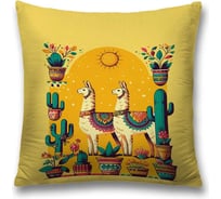 Декоративная наволочка на молнии JoyArty Лама с кактусом 45x45 см sl_sd3440