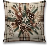 Декоративная наволочка на молнии JoyArty Шишки в иголках 45x45 см, серия Новый год и Рождество sl_sd3905