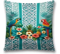 Декоративная наволочка на молнии JoyArty Тропические попугаи 45x45 см sl_sd3415