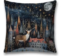 Декоративная наволочка на молнии JoyArty Заблудившись ночью 45x45 см, серия Новый год и Рождество sl_sd3986
